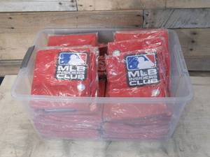 lot 7 image: New bin of MLB Insiders Club red Rain Ponchos - qty 50