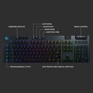 lot 3 image: Logitech G915 Wireless Mechanical Gaming Keyboard, Black