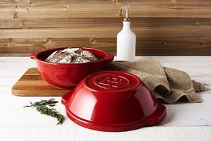 lot 32 image: Emile Henry Ceramic BreadPotato Cooker  Burgundy