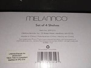 lot 58 image: Set of 4 MELANNCO Floating Wall Shelves, White