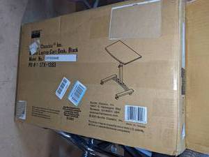 lot 162 image: Seville Classics Airlift Mobile Height Adjustable Laptop Stand, Black