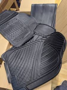 lot 26 image: Motor Trend FlexTough Advanced Black Rubber Car Floor Mats with Cargo Liner Full Set
