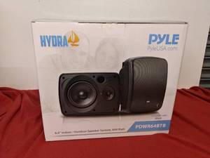 lot 20 image: Pyle Waterproof & Bluetooth 6.5 IndoorOutdoor Speakers, (Pair, Black. PDWR62BTBK)