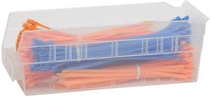 lot 75 image: Akro-Mils 30120 Plastic Nesting Shelf Bin Box, (12-Inch x 4-Inch x 4-Inch), Clear, (24-Pack)