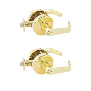 lot 84 image: Amazon Commercial Grade 2 Commercial Duty Door Lever-Entry Lockset, Polished Brass Finish, 2-Pack