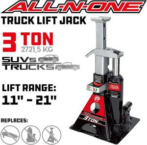 lot 57 image: Alltrade 640912 Black 3 Ton, All-In-One Bottle Jack