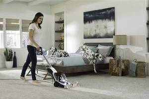 lot 124 image: Hoover PowerDash Pet Compact Carpet Cleaner, Shampooer Machine, Lightweight, FH50700, Blue