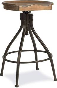 lot 18 image: Hillsdale Worland Adjustable Swivel Backless Stool, Brown