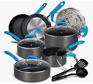 NEW Michelangelo Hard Anodized 13 Piece Cookware Pots and Pans Set