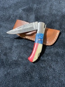Custom Damascus Steel Pocket Knife