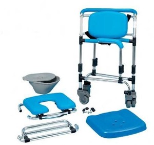 MSRP $800&nbspPerformance Health Homecraft Ocean Wheeled Height Adjustable Padded Comfort Shower Commode Back Up Over The Toilet Chair Transport Wheelchair With Removable Seat Cover - Like New Condition