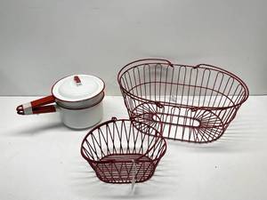 lot 57 image: Double Boiler and Wire Baskets