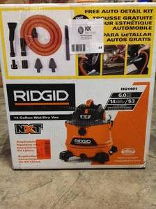 RIDGID 14 Gallon 6.0-Peak HP NXT WetDry Shop Vacuum with Fine Dust Filter, Hose and Accessories (good condition) review all pictures