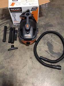 RIDGID 4 Gallon 5.0-Peak HP Portable WetDry Shop Vacuum with Fine Dust Filter, Hose and Accessories (good condition) review all pictures