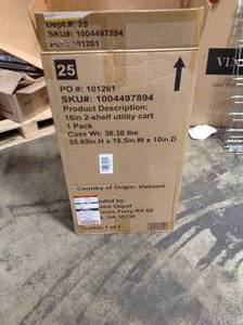 Husky 2-Tier Plastic 4-Wheeled Service Cart in Black with 500 lb. Capacity (good condition) review all pictures
