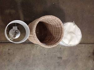 Tapered Ceramic with Wood Detail Table Lamp - Project 62 (good condition) review all pictures