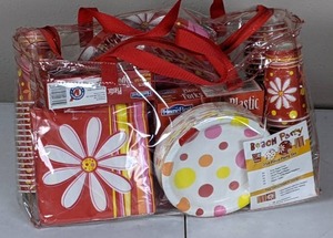 lot 128 image: Disposable Party Utensils Plates, Napkins, ForksSpoons, Cups, Etc.