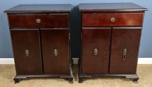 lot 6 image: Pair of Beautiful Dark Wood Nightstands