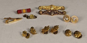 lot 154 image: Collection of 12 Military Badges, Pins, & More