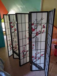 lot 158 image: Beautiful Cherry Blossom Shoji Screen 8-Panel Room Divider