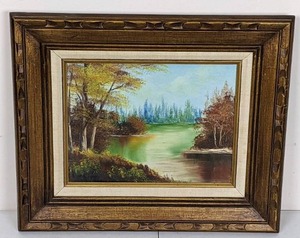 lot 74 image: Original Framed Landscape Painting by Artists Harold & Wanda Cox