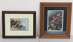 lot 108 image: Cardinal Wall Art Wild Wings Berry Bush Lookout Cardinal Framed Print by Sam Timm and More
