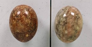 lot 102 image: Two Polished Stone Rock Eggs