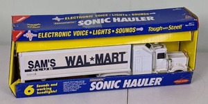 lot 160 image: NEW Electronic Voice Lights & Sounds Kenworth Sonic Hauler Sams Wal-mart Truck and Trailer