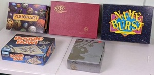 lot 164 image: Lot of 5 Games Visionary, Boggle Bowl, Electronic Scattergories, Scrabble RSVP, Name Burst