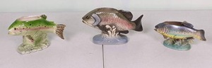 lot 171 image: Set of (3) Vintage Ceramic Fish Planters