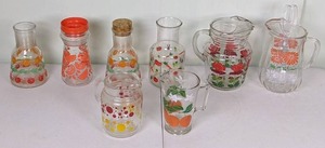lot 175 image: Set of (8) Vintage Glass Juice Pitchers