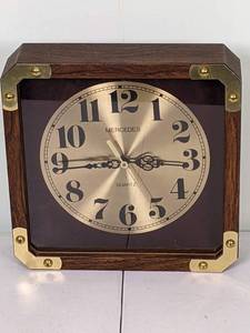 lot 176 image: Vintage Mercedes WoodBrass Wall Clock