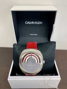 lot 6 image: CALVIN KLEIN Glimpse Quartz Silver Dial Mens Watch wOriginal Box