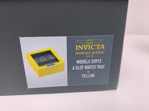 lot 26 image: Brand New INVICTA 6-Slot Yellow Watch Tray Display Case