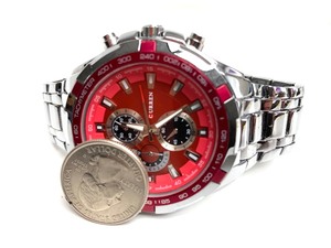lot 54 image: CURREN Water Resistant Pink Dial Mens Watch