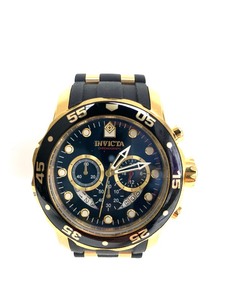 lot 62 image: New INVICTA Pro Diver Stainless Steel Case Black & Gold Mens Watch