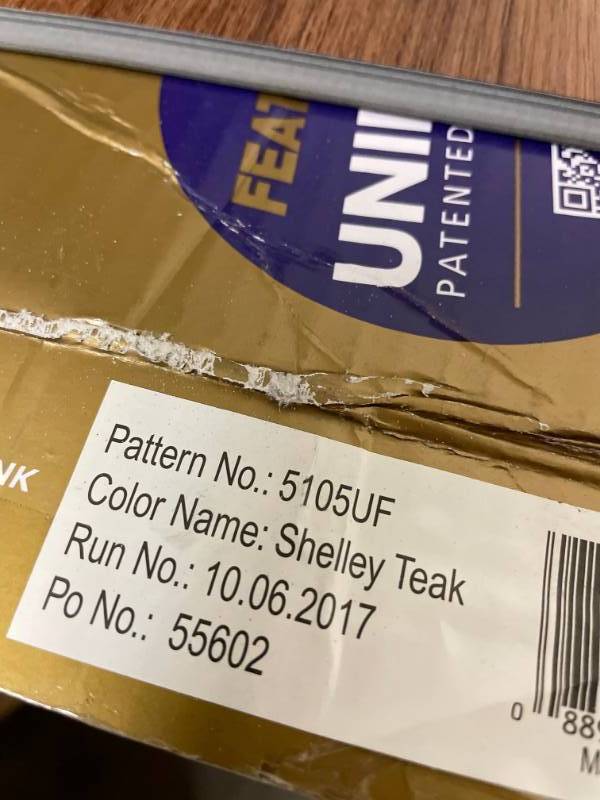 396 SF of Premium Easy Install Waterproof LVP Flooring - Shelly Teak