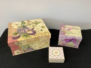Set of 3 Decorative Storage Boxes