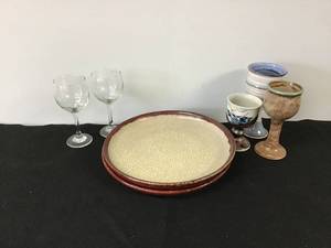 Wine Goblets and  Serving plates