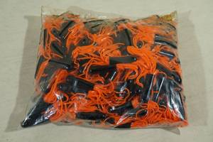 lot 212 image: Bag of Black and Orange Fishing Plastics