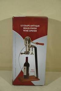 lot 9 image: Franmara Le Grape Antique Brass Finish Wine Opener