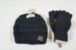 lot 36 image: CC Knit Hat and Glove Set