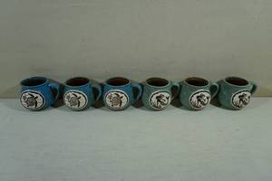 lot 121 image: 6 Cape Shore Stoneware Bean Pot Mugs