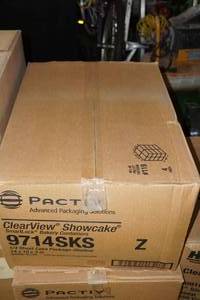 lot 157 image: 50 Pactiv ClearView Showcake 9714SKS 14 Sheet Cake Package - Shallow