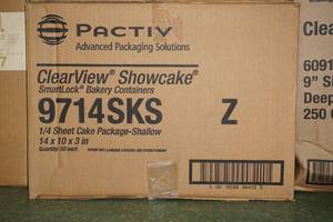 lot 158 image: 50 Pactiv ClearView Showcake 9714SKS 14 Sheet Cake Package - Shallow