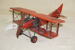 lot 187 image: Metal Fokker Red Baron Bi-Plane Model