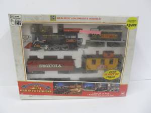 lot 5 image: Large New In Box NEW BRIGHT Great Railroad Empire Train Set - Timberwolf &amp Redwood