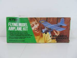 lot 45 image: Vintage HI-FLIER Flying Model Airplane Kit - Bellanca Sky Rocket