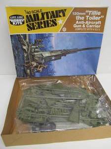 lot 113 image: Vintage Life-Like Military Series Tillie The Toiler Anti-Aircraft Gun &amp Carrier