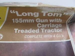 lot 150 image: Life-Like Military Series Long Tom 155mm Gun w Carriage Treaded Tractor